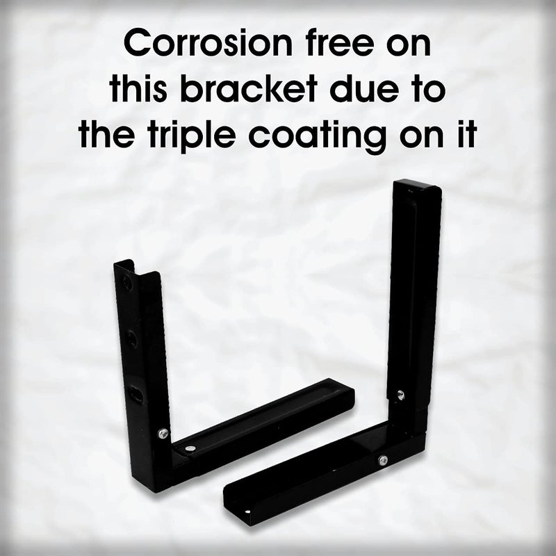 LEPOSE حامل فرن ليبوز مع غطاء فرن مزخرف بالزهور حامل فرن مثبت على الحائط للمطبخ حامل ميكروويف عالمي 14 بوصة مثبت على الحائط فضي أسود - Image 5