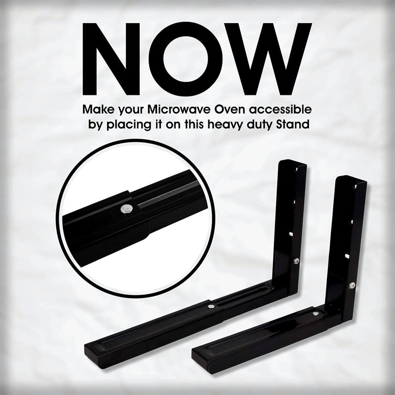 LEPOSE حامل فرن ليبوز مع غطاء فرن مزخرف بالزهور حامل فرن مثبت على الحائط للمطبخ حامل ميكروويف عالمي 14 بوصة مثبت على الحائط فضي أسود - Image 3