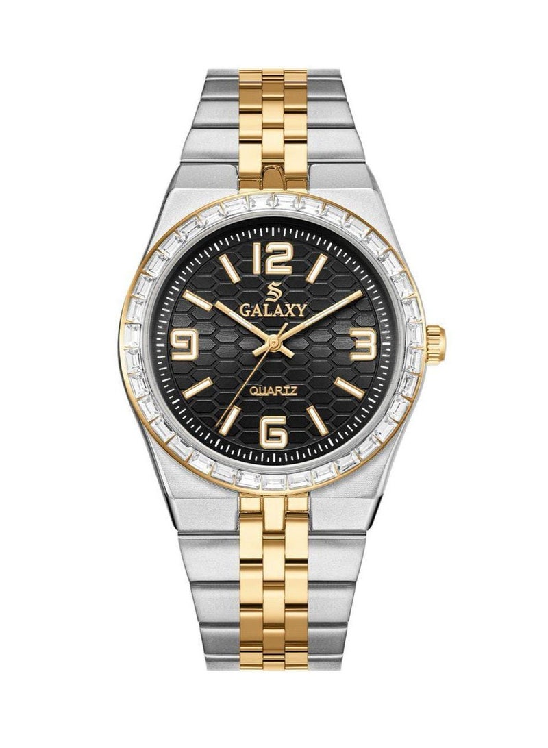 جالاكسي ساعة جالكسي GS-2398 للجنسين، ساعة معصم تناظرية، هيكل من الفولاذ المقاوم للصدأ، تصميم كلاسيكي أنيق، ساعة للارتداء اليومي - Image 1