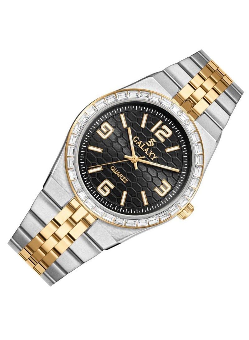 جالاكسي ساعة جالكسي GS-2398 للجنسين، ساعة معصم تناظرية، هيكل من الفولاذ المقاوم للصدأ، تصميم كلاسيكي أنيق، ساعة للارتداء اليومي - Image 2