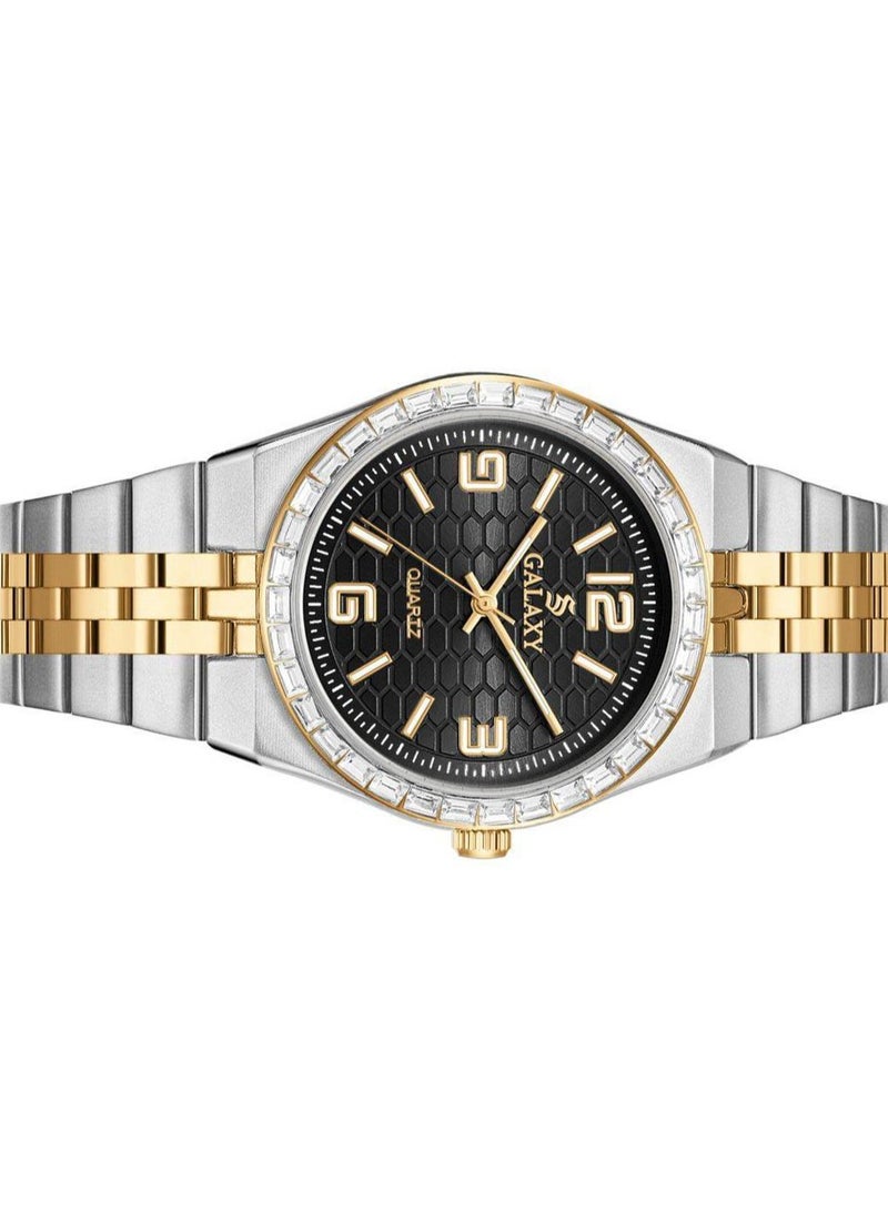 جالاكسي ساعة جالكسي GS-2398 للجنسين، ساعة معصم تناظرية، هيكل من الفولاذ المقاوم للصدأ، تصميم كلاسيكي أنيق، ساعة للارتداء اليومي - Image 3