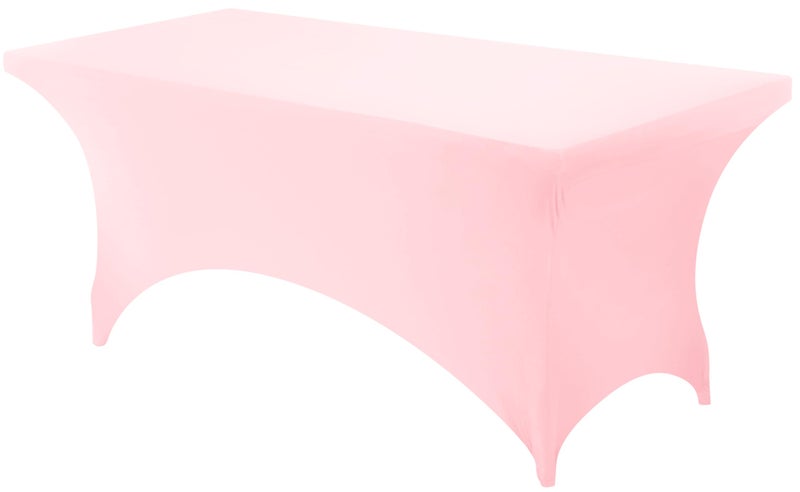 Utopia Kitchen Spandex Tablecloth 1 Pack [6FT  Pink] 200 GSM Tight  Fitted  Washable and Wrinkle Resistant Stretch Rectangular Patio Table Cover for Event  Wedding & Banquet [72Lx30Wx30H Inch] - Image 1