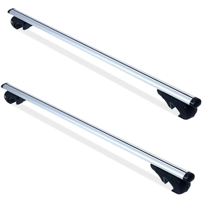 rayihni 2Pcs Universal Cross Bars, Lockable Roof Racks with Mounting Clamps, Aluminum, Anti Theft, Adjustable Design, Suitable for Car Vehicles and Suvs - Image 1