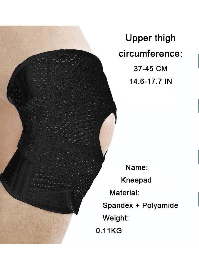 1Pcs Knee Brace with Side Stabilizers for Meniscal Tear Knee Pain ACL MCL Arthritis Injuries Recovery Breathable Adjustable Knee Support for Men and Women Black - Image 3