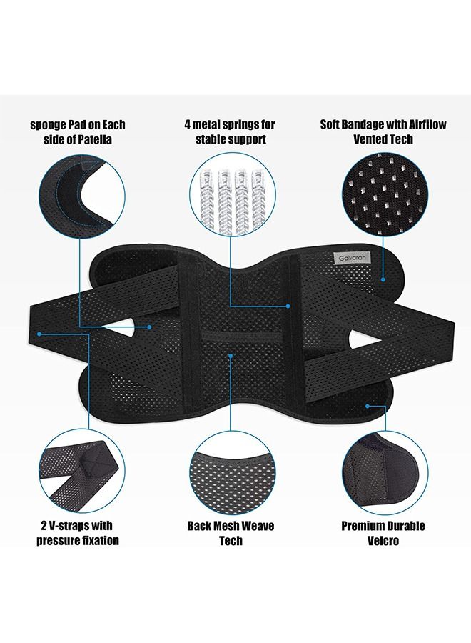 1Pcs Knee Brace with Side Stabilizers for Meniscal Tear Knee Pain ACL MCL Arthritis Injuries Recovery Breathable Adjustable Knee Support for Men and Women Black - Image 4