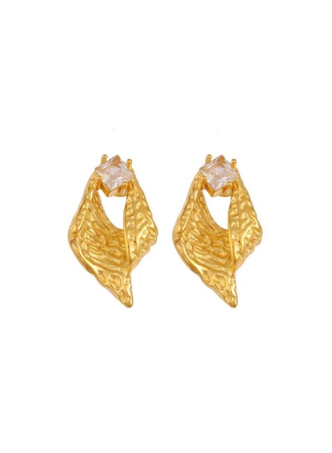 Fayrouz Jewellery Women's Gold Hoop Earrings 18K Gold Plated Stainless Steel Hoop Earrings, Lightweight Hypoallergenic Ear Studs, Fashion Jewelry by Fairuz Jewelry  - Image 2
