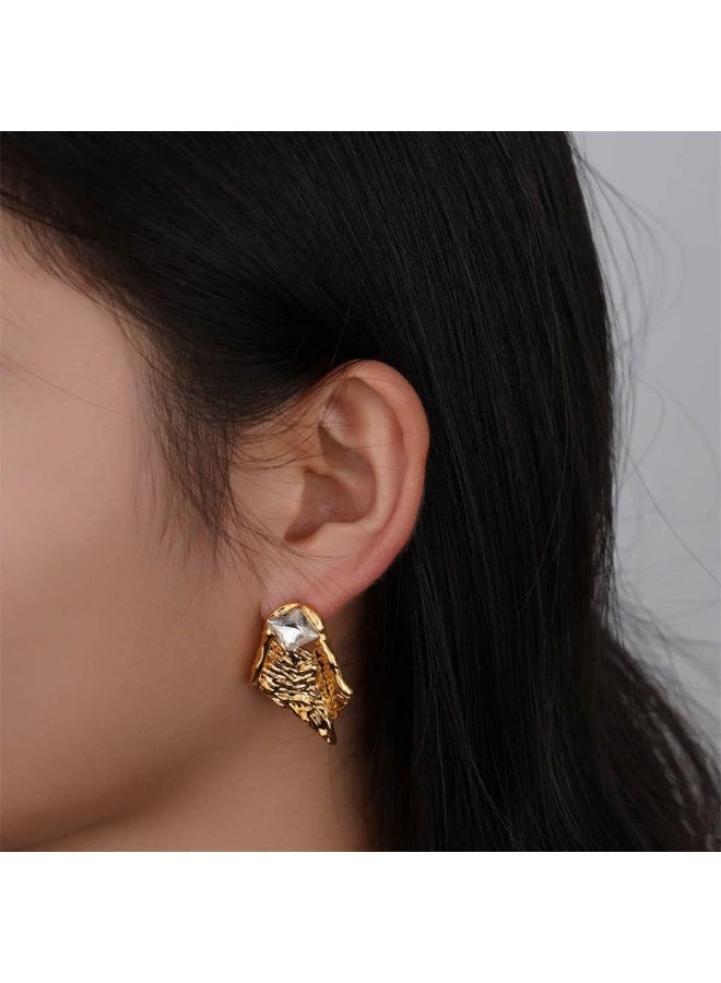 Fayrouz Jewellery Women's Gold Hoop Earrings 18K Gold Plated Stainless Steel Hoop Earrings, Lightweight Hypoallergenic Ear Studs, Fashion Jewelry by Fairuz Jewelry  - Image 5