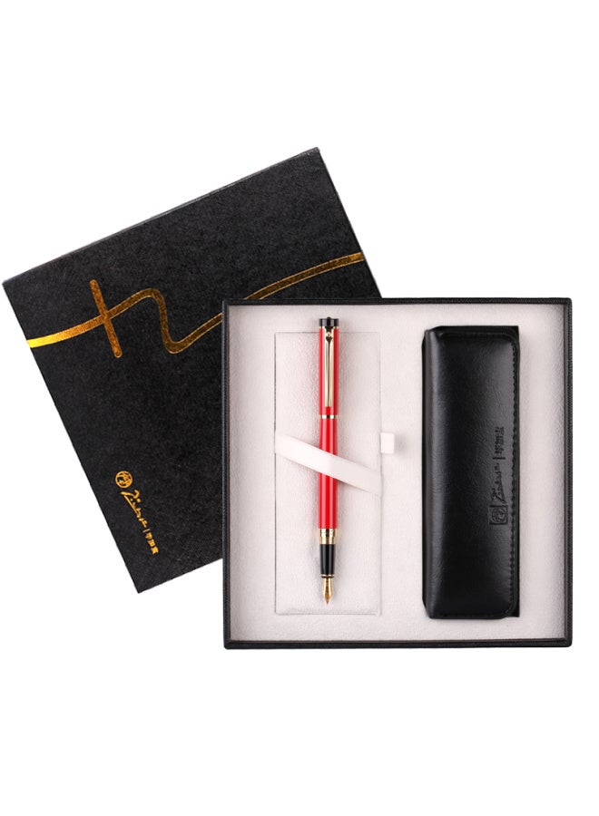 Pimio Pen Gift Set With Pen Pouch Business Office Gift For Men And Women Birthday Gift Student Calligraphy Adult Gift Pen 5510 Bright Red - Image 5