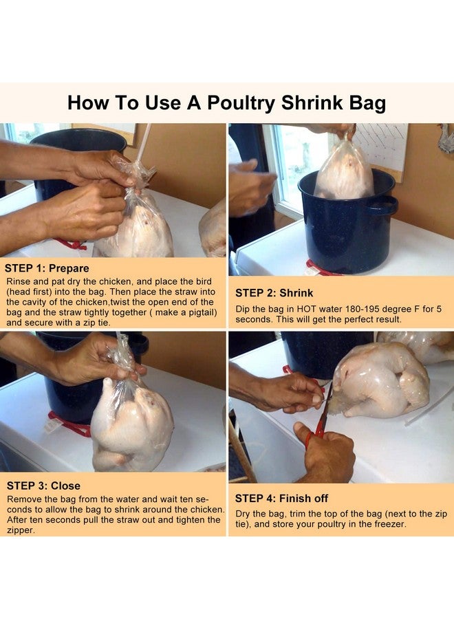 موريباك أكياس دواجن قابلة للانكماش، عبوة من 30 قطعة، مقاس 13×18 بوصة، غلاف شفاف قابل للانكماش بالحرارة للدواجن، مع 30 رابطًا سحابيًا، وقشة سيليكون للدجاج والأرانب - Image 4