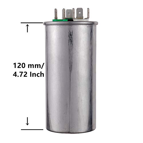 BOJACK 60+5uF 60/5MFD ±6% 370V/440V CBB65 Dual Run Circular Start Capacitor for AC Motor Run or Fan Start or Condenser Straight - Image 3