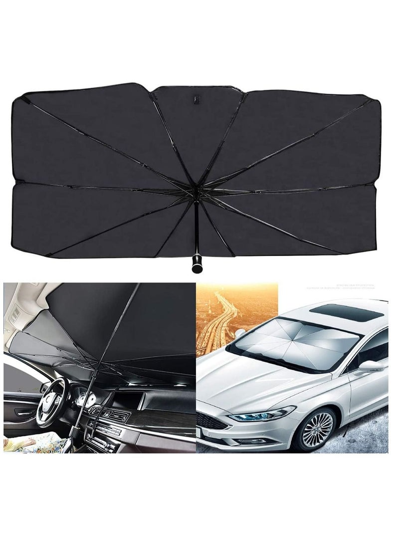 Car Windshield Sun Shade Umbrella,Foldable Car Sun Umbrella for Windshield Sun Protection Umbrella Front Sunscreen Visor Block UV Fits Most Vehicle Models - Image 1