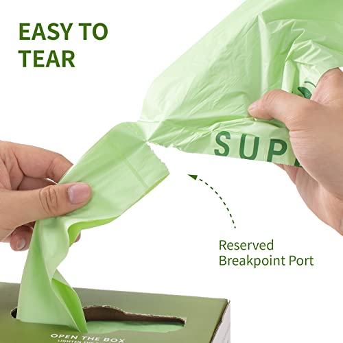 SUPERBIO 1.6 Gallon Handle Tie Compostable Food Scrap Bags, Small Compost Bags with Handles, 50 Count, 2 Pack, BPI & OK compost INDUSTRIAL - Image 2