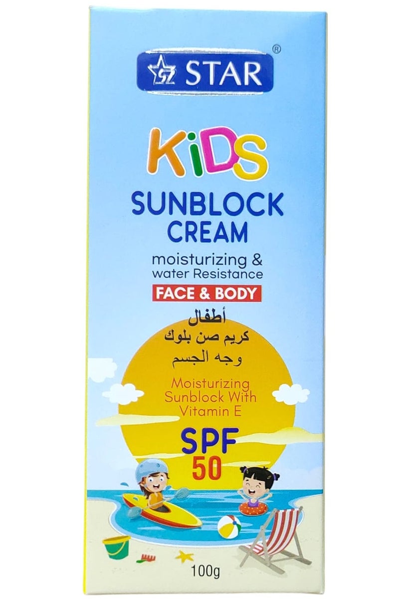 Star Kids Sunblock Cream Face And Body SPF50 - 100 g