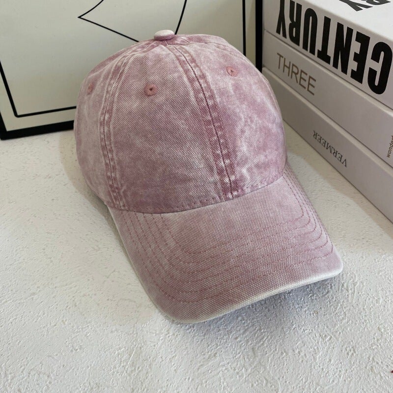 Tie-dye Cap Unisex Washed Denim Vintage Casual Sun Protection Hat Denim - Image 1