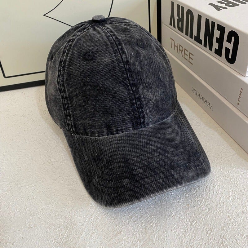 Tie-dye Cap Unisex Washed Denim Vintage Casual Sun Protection Hat Denim - Image 4