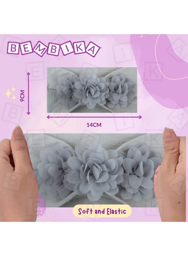 BEMBIKA Newborn Floral Knot Design Baby Infantbaby Girl Soft Cute Toddler Hairbands (Set Of 3) - Image 5