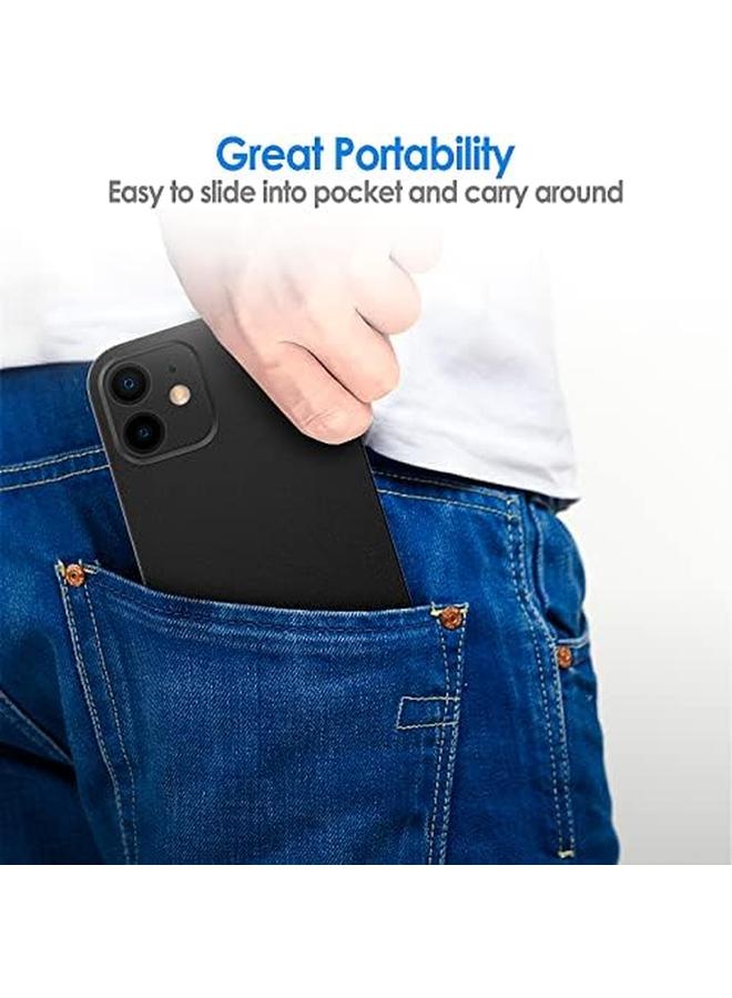 جي تيك جراب رفيع للغاية 0.35 مم لهاتف آيفون 12 مقاس 6.1 بوصة مع غطاء عدسة الكاميرا للحماية الكاملة خفيف الوزن غير اللامع مصنوع من مادة البولي بروبيلين الصلبة بتصميم بسيط يدعم الشحن اللاسلكي باللون الأسود - Image 3