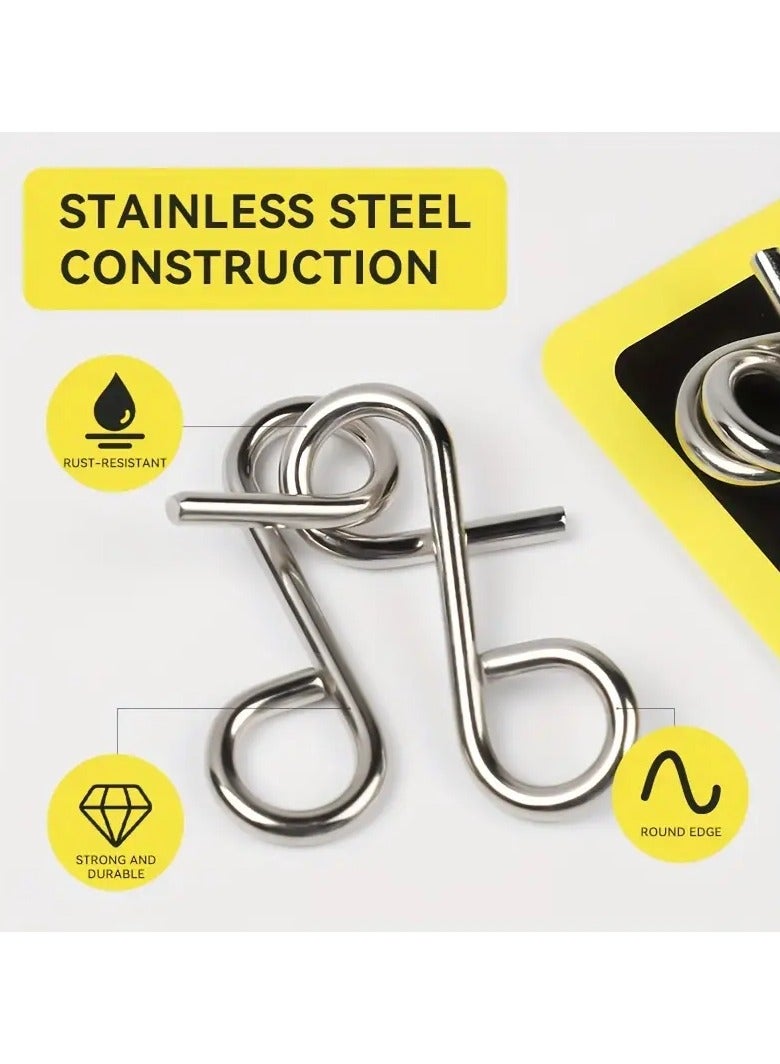 8 Pieces Of Intellectual Metal Puzzle Games That Stimulate The Child To Think And Creativity And Teach The Meaning Of Patience And Relieve Pressure A Set Of Puzzles Useful For Young And Old To Stimulate The Brain And Also For Entertainment An Interactive Game Between Family Members Is Also Useful As A Gift When The Child Succeeds In The Monthly Tests Yellow Color  - Image 4