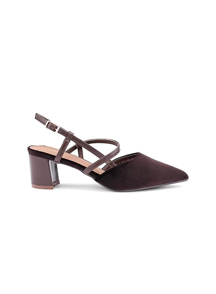 IconStyle Velvet Pointed-Toe Block Heel Slingback