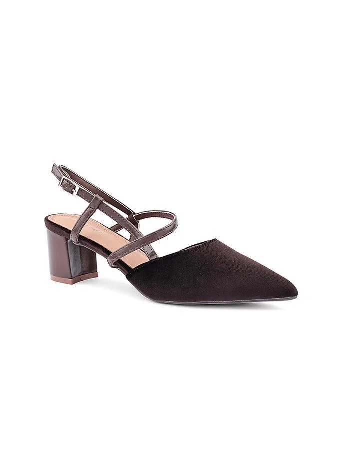 IconStyle Velvet Pointed-Toe Block Heel Slingback