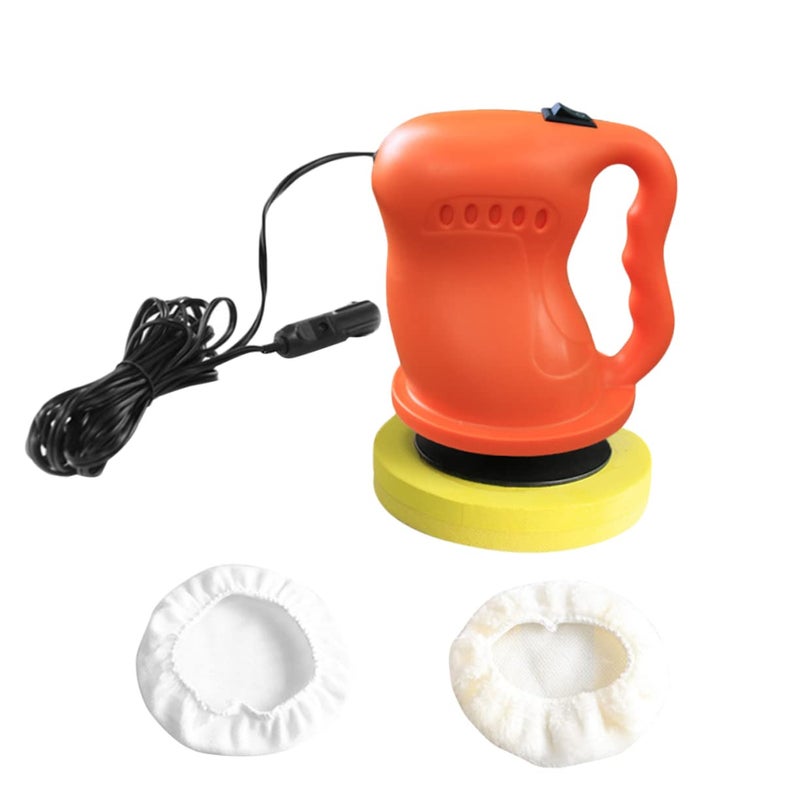 Orange 12V Car Polisher Waxing Machine Multi Function Buffer Scratch Remover Venting Design - Image 2