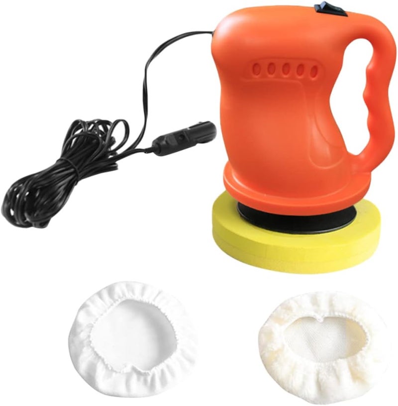 Orange 12V Car Polisher Waxing Machine Multi Function Buffer Scratch Remover Venting Design - Image 1