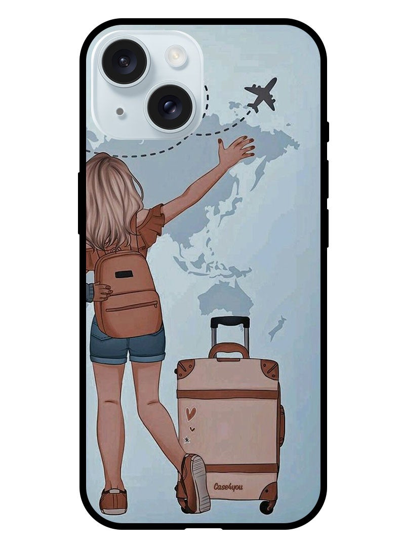 Theodor Protective Case Anti Scratch Shock Proof Bumper Cover For iPhone 15 Travel Girl - Image 1
