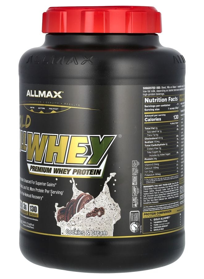 Allmax GOLD ALLWHEY® Premium Whey Protein Cookies & Cream 5 lbs (2.27 kg) - Image 2