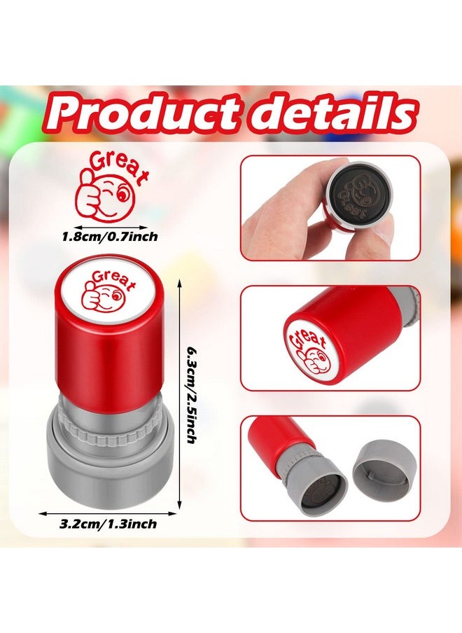 Fainne - 24 Pcs Teacher Stamp Self Inking Rubber Stamps Sorted Review Stamps Picture Stamps For Teachers Motivation Teacher Stamps Comments Stamps Student Homework Stamper For Education(Sweet) - Image 1