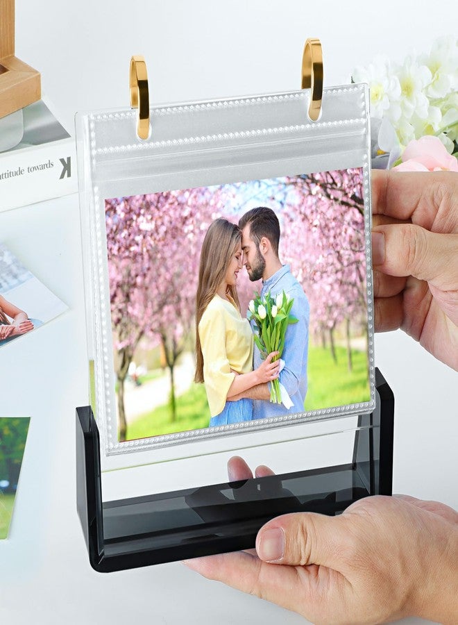 ZEEYUAN ألبوم صور مكتبي قابل للطي من زييوان، مقاس 4×6 بوصة، مع حامل، إطار صور أكريليك يتسع لـ 60 صورة، ألبوم صور قائم مقاس 4×6 بوصة، عرض مزدوج الجوانب، هدايا مثالية لعيد الشكر، عيد الميلاد، وعيد الحب - Image 4