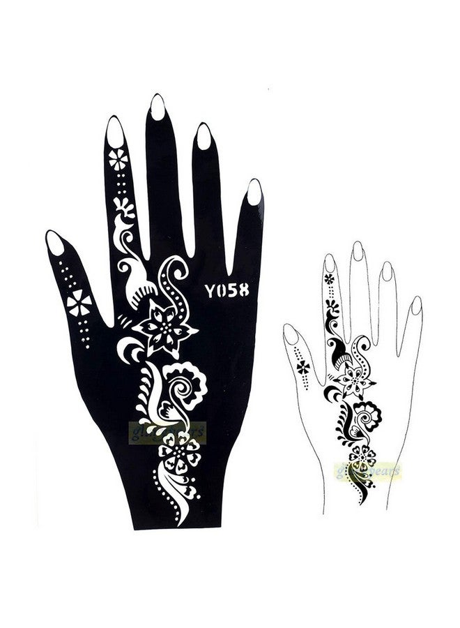 إيفاناز مجموعة هينا مهندي تاتو استنسل لأصابع الجسم والوجه هينا فن تاتو مؤقت للأطفال البنات والنساء تصميم Niv334 - Image 1