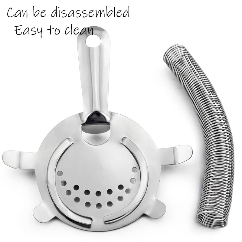 WUWEOT 9 Pack Cocktail Strainer, 4-Prong Stainless Steel Bar Strainer, 6 Inches Silver Bar Tool Drink Strainer with 100 Wire Spring for Bartenders and Mixologists - Image 2