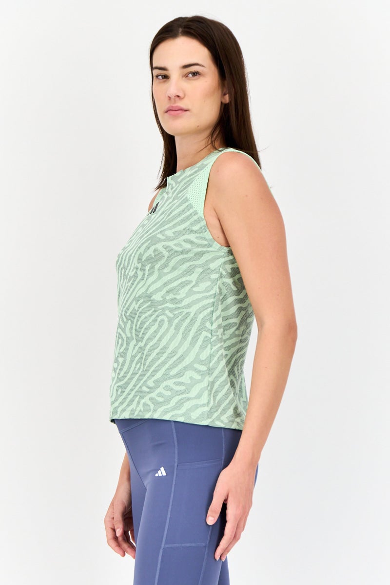 Adidas Women Sportswear Fit Sleeveless Training Tank Top, Light Lime Green - Image 3