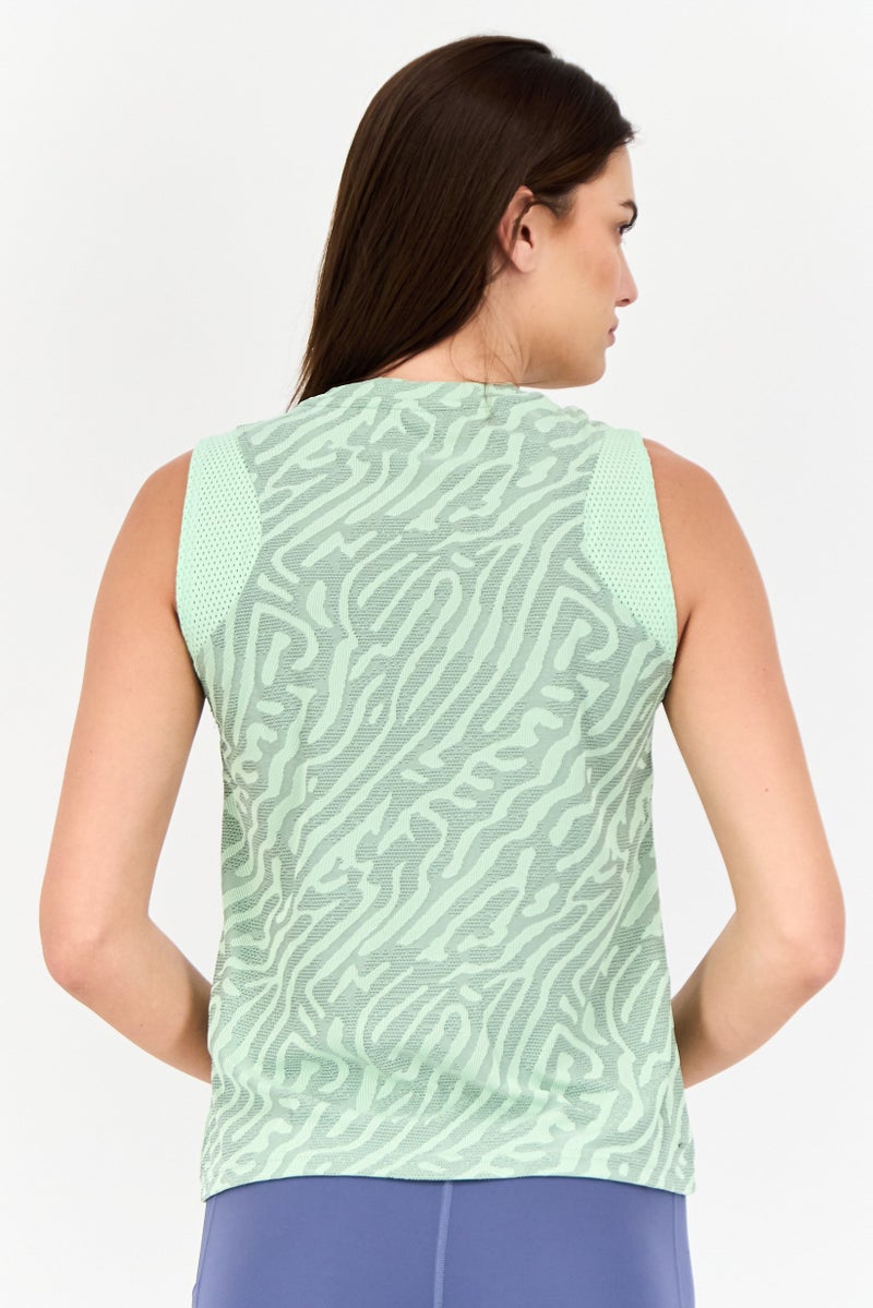 Adidas Women Sportswear Fit Sleeveless Training Tank Top, Light Lime Green - Image 2