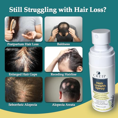 Creip Natural Hair Growth Oil Spray: Batana Rosemary Serum Biotin Caffeine Scalp Care Treatment (2 FL OZ（Pack 1）) - Image 3