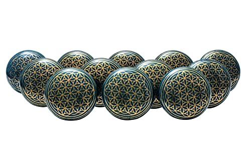 NAQSH Ceramic Cabinet Knobs Kitchen Drawer Knob Handpainted Cupboard Door Drawers Pulls Dark Green 30 - Image 1