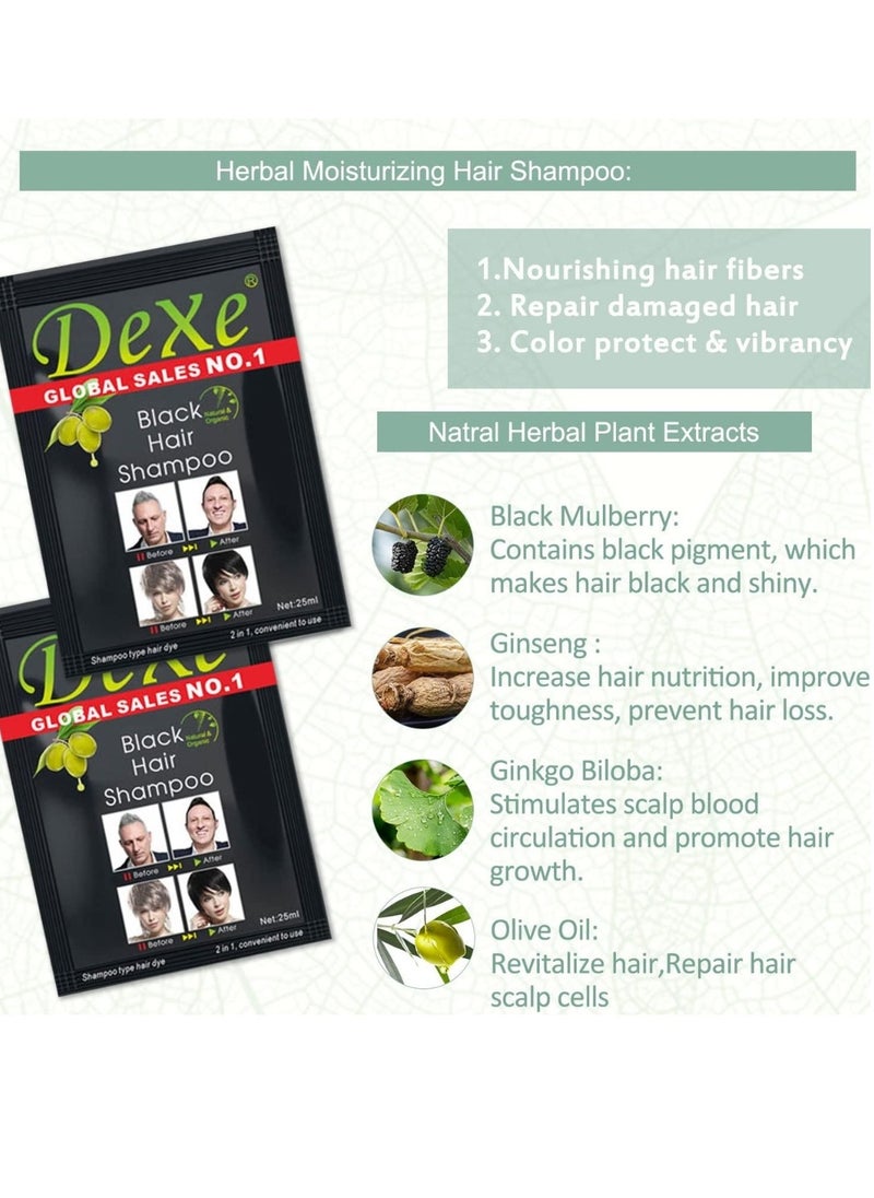 Dexe Black Hair Shampoo Temporary Instant Hair Dye Maintain for Men and Women Grey Hair Color Shampoo Black Wash Hair Cream Black Hair Shampoo for Natural Hair Long Lasting Hair Color Shampoo  - Image 4