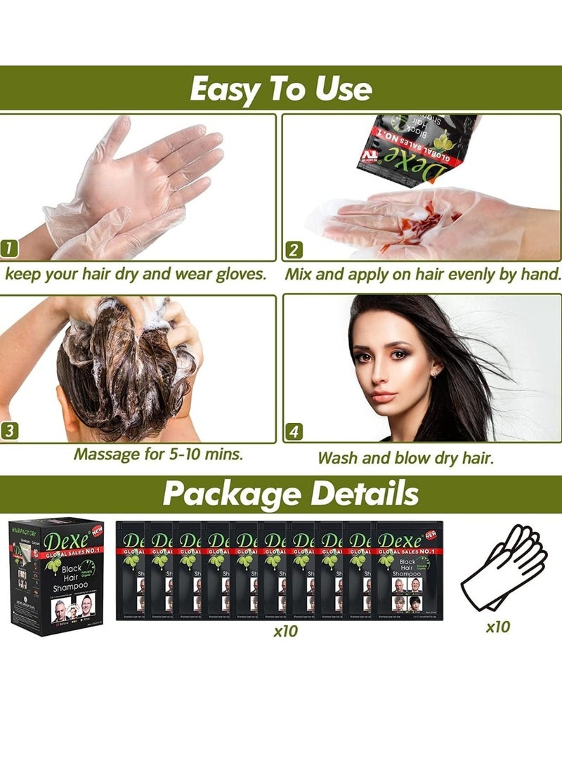 Dexe Black Hair Shampoo Temporary Instant Hair Dye Maintain for Men and Women Grey Hair Color Shampoo Black Wash Hair Cream Black Hair Shampoo for Natural Hair Long Lasting Hair Color Shampoo  - Image 5