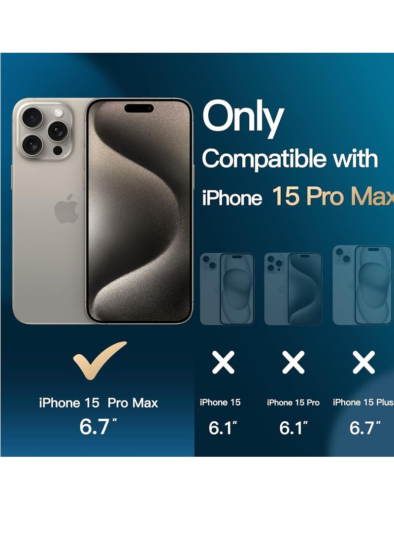 Raxoom iPhone 15 Pro Max 3-in-1 Magnetic Case â€“ Natural Titanium, 6.7-Inch, with 2 Tempered Glass Screen Protectors, MagSafe-Compatible, Shockproof Bumper - Image 2