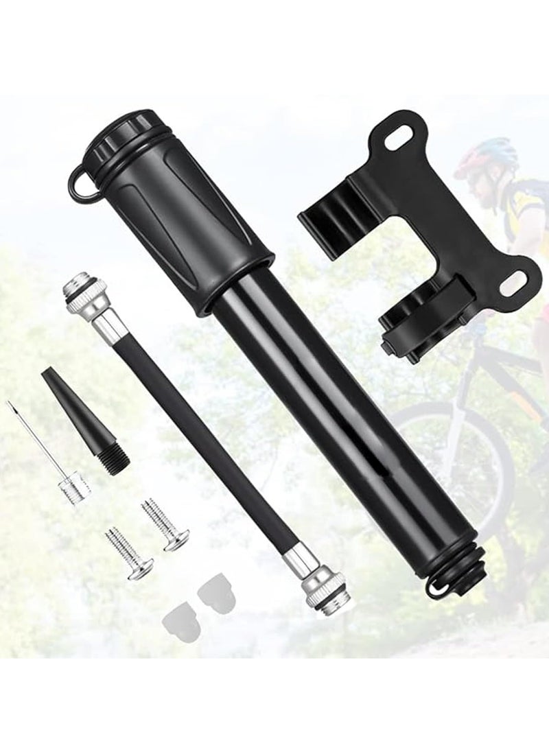 SRLIWHITE Bike Pump, Portable Mini Bicycle Tire Pump,100 PSI / 80 PSI Bicycle Pump Super Fast Tyre Inflation Compatible with Universal Presta and Schrader Valve Bicycle Pump, Ball Pump Needle/Frame Mount  - Image 1