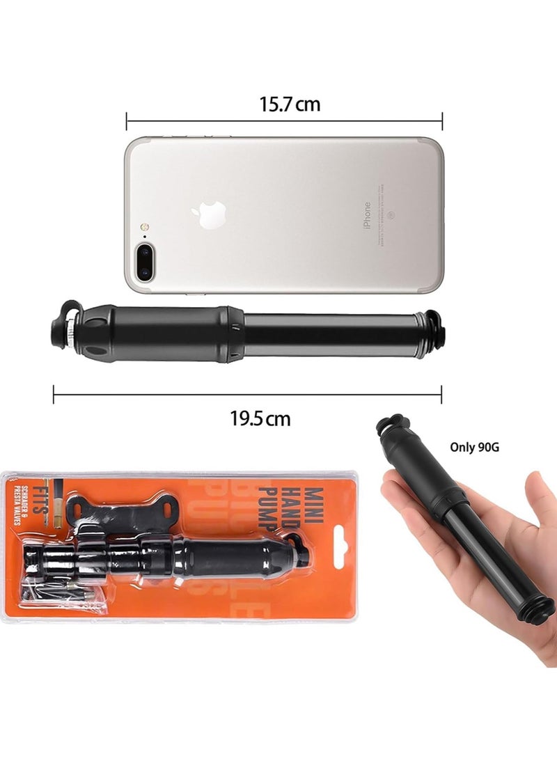 SRLIWHITE Bike Pump, Portable Mini Bicycle Tire Pump,100 PSI / 80 PSI Bicycle Pump Super Fast Tyre Inflation Compatible with Universal Presta and Schrader Valve Bicycle Pump, Ball Pump Needle/Frame Mount  - Image 3