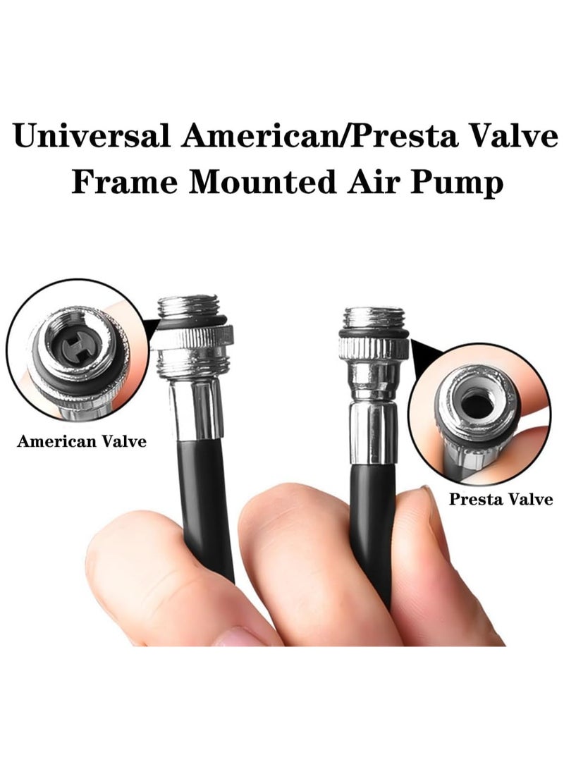 Bike Pump, Portable Mini Bicycle Tire Pump,100 PSI / 80 PSI Bicycle Pump Super Fast Tyre Inflation Compatible with Universal Presta and Schrader Valve Bicycle Pump, Ball Pump Needle/Frame Mount