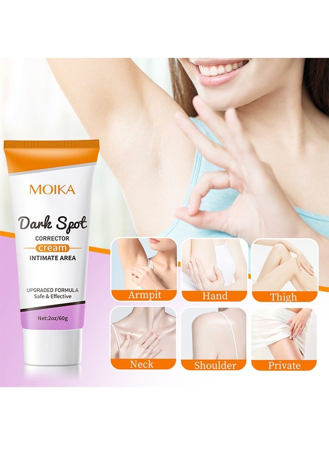 مويكا كريم مصحح البقع الداكنة ، مزيل البقع الداكنة للرقبة تحت الإبط ، الإبط ، المرفقين ، الركبتين ، تفتيح وترطيب الجسم نتيجة فورية 60 مل - Image 2