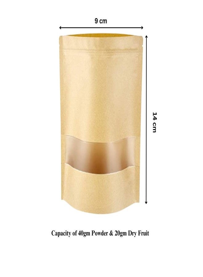 DEERA Brown Kraft Paper Ziplock Pouch 90x140mm Pack of 25 - Image 2