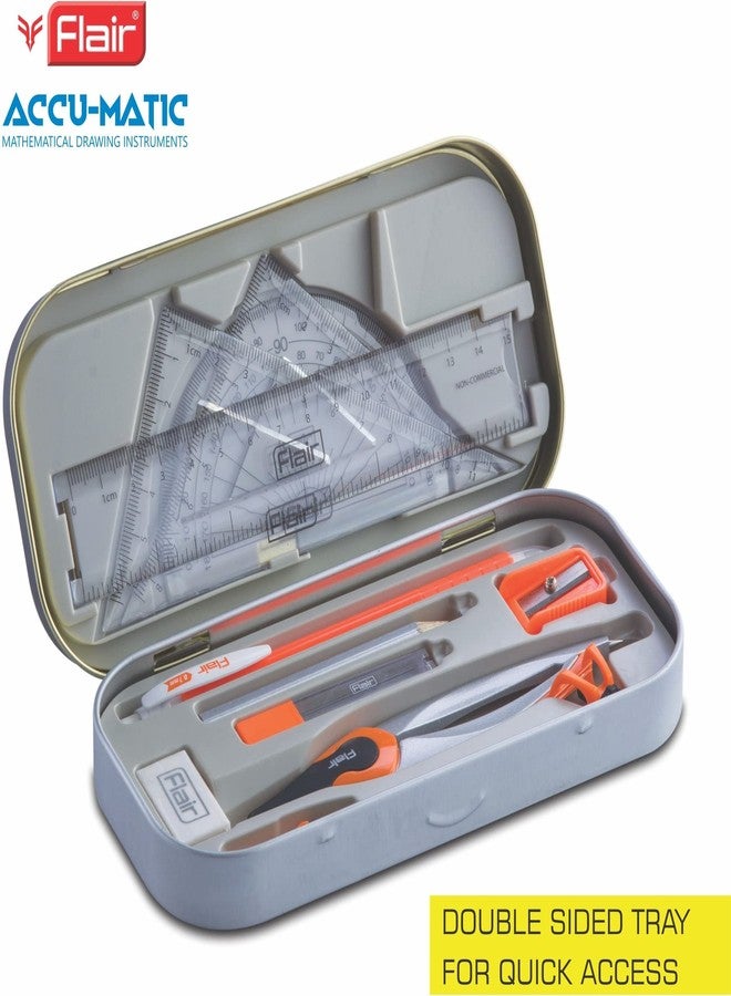 Flair ACCU-Matic Mathematical Drawing Instrument Box | School Box Kit | Geometry Box for Students | Ideal for School Office & Business Use - Image 2