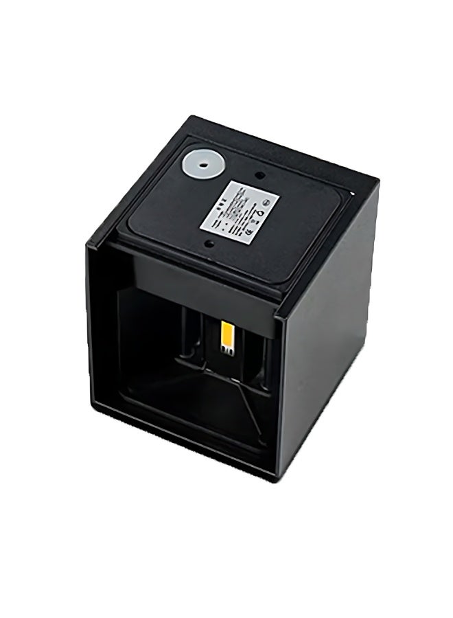 ETRONIK مصباح حائط LED من ETRONIK قطعتين 12 وات 925 لومن 3000 كلفن لأعلى ولأسفل مصابيح حائط حديثة خارجية وداخلية وحدائق وشمعدانات حائط IP65 تصميم مربع زاوية شعاع قابلة للتعديل باللون الأسود - Image 2