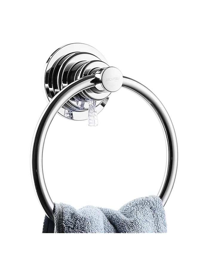 erorex Towel Ring Drill Free Powerful Vacumm Suction Cup Towel Ring Shower Washcloth Hand Towel Round Holder - Image 1
