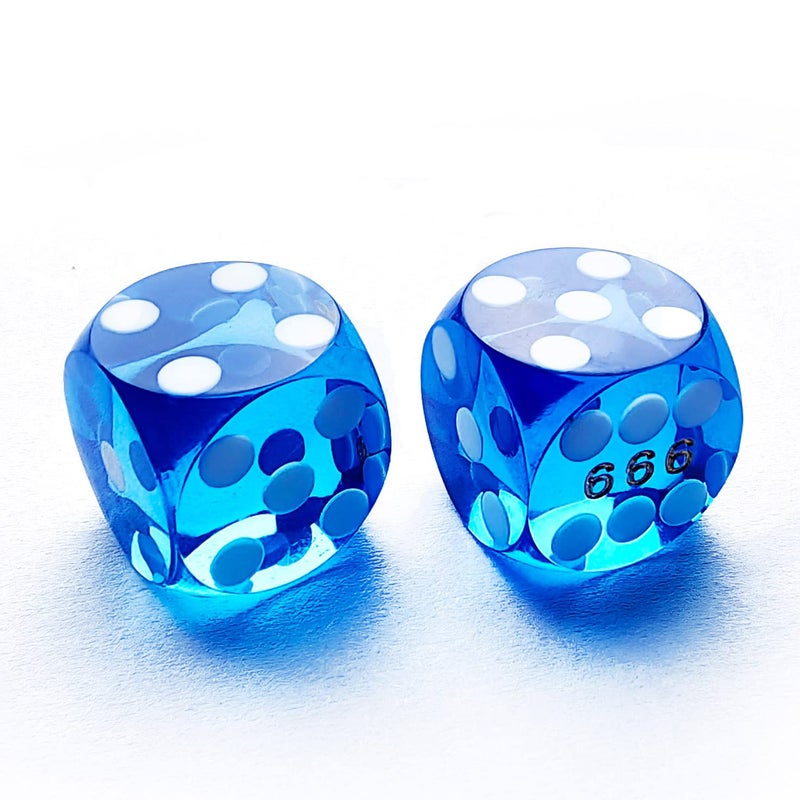 BESCON DICE Professional Precision Round Corner 9/16 Inch (14.3 mm) with Random Serial Number, Precision Cut 14.3 mm Gem Blue, Set of 2 - Image 2