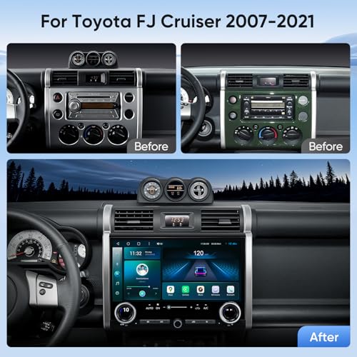 AINAVI 15" Touchscreen Car Stereo Radio for Toyota FJ Cruiser 2007-2021 Wireless CarPlay Android Auto Qualcomm Octa Core 8+128GB BT/WiFi/SWC/DTS GPS Navigation Head Unit Dash Kit Replacement Upgrade - Image 2