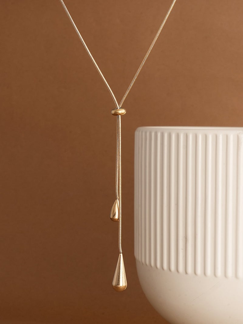 PALMONAS 18k Gold Tone Plated Dangling Teardrop Set
 for Women - Image 4